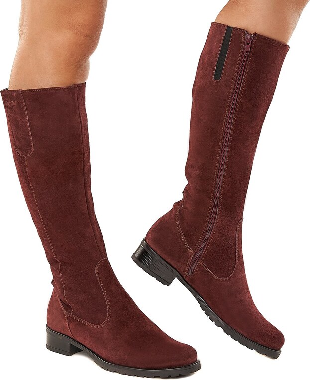 SUPERLATIVE Cizme cu Toc Dama Piele Naturala Bordo 3370