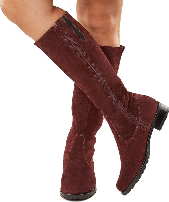 SUPERLATIVE Cizme cu Toc Dama Piele Naturala Bordo 3370