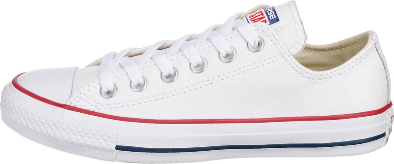 CONVERSE Sneaker low 'Chuck Taylor All Star Leather' albastru / roșu / alb