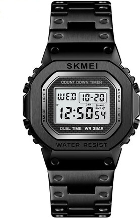 Skmei Ceas barbati casual, Digital, Sport, Bratara din otel inoxidabil
