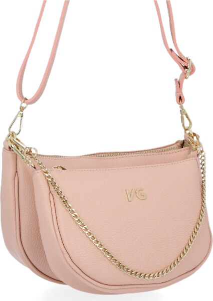 GEANȚĂ DIN PIELE tip poștaș Vittoria Gotti roz de pudră B26