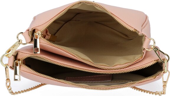 GEANȚĂ DIN PIELE tip poștaș Vittoria Gotti roz de pudră B26