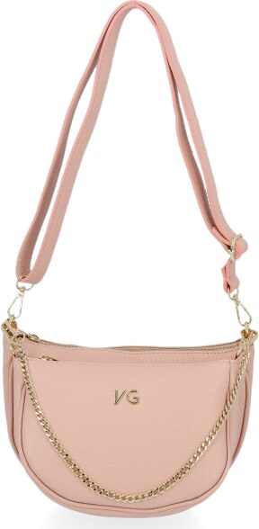 GEANȚĂ DIN PIELE tip poștaș Vittoria Gotti roz de pudră B26