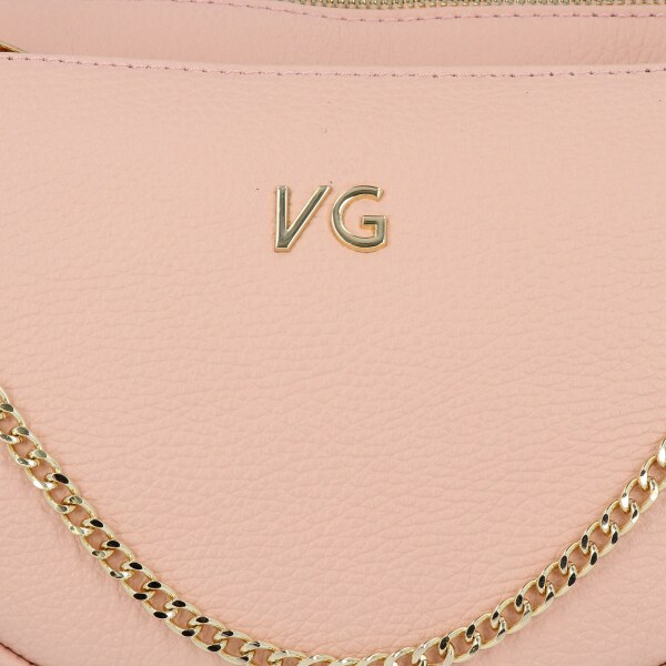 GEANȚĂ DIN PIELE tip poștaș Vittoria Gotti roz de pudră B26