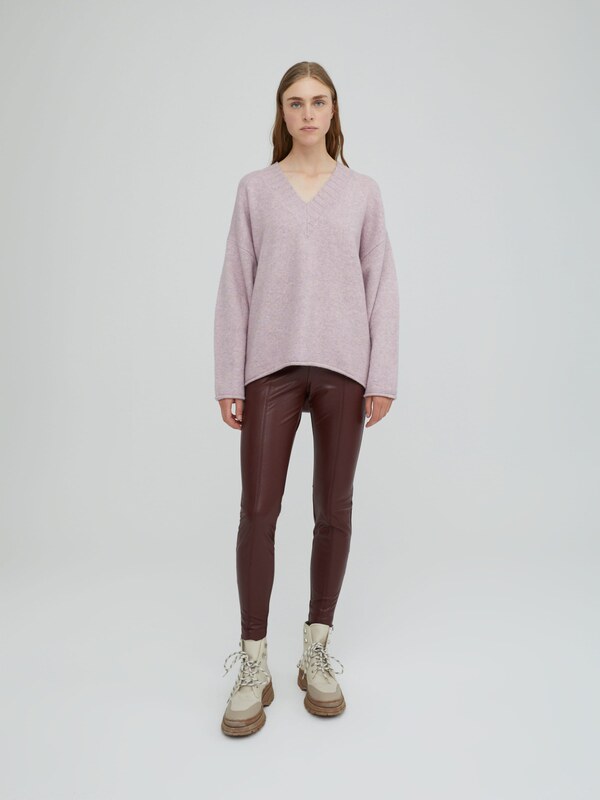 EDITED Leggings 'Teresa' roșu burgundy