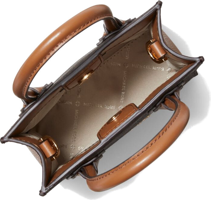 Michael Kors Mercer Extra-Small Logo and Leather Crossbody Bag Brown