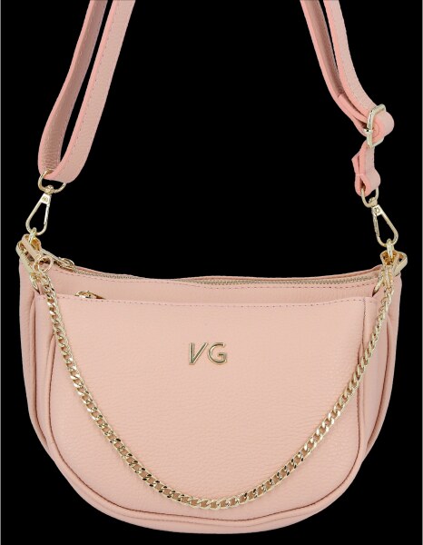 GEANȚĂ DIN PIELE tip poștaș Vittoria Gotti roz de pudră B26