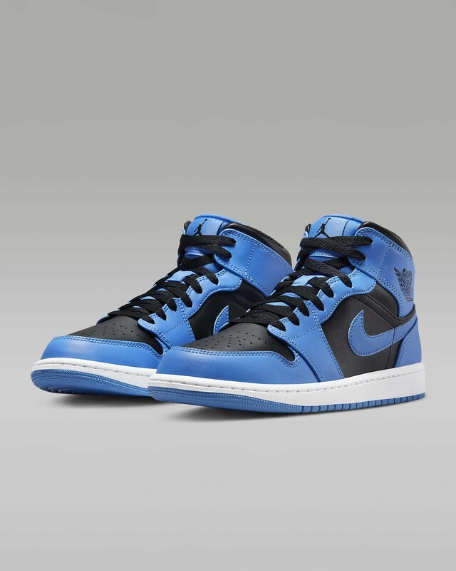 Air Jordan 1 Mid University Blue/White/Black - GLAMI.ro