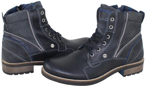 Ghete barbati, s.Oliver, 5-15205-27-806-Albastru-Inchis, casual, piele naturala, cu toc, albastru inchis (Marime: 44)