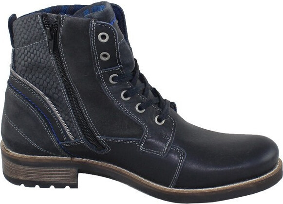 Ghete barbati, s.Oliver, 5-15205-27-806-Albastru-Inchis, casual, piele naturala, cu toc, albastru inchis (Marime: 44)