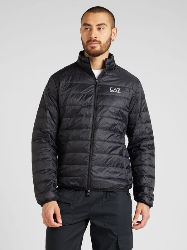 EA7 Emporio Armani Geacă de iarnă negru / alb