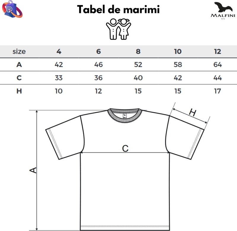 Malfini Tricou personalizat pentru copii din bumbac 100% - Rick Madness, Rick și Morty, desen animat, nebunie, suprarealist