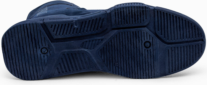 Ombre Men's ankle sneaker boots with sculpted sole - navy blue