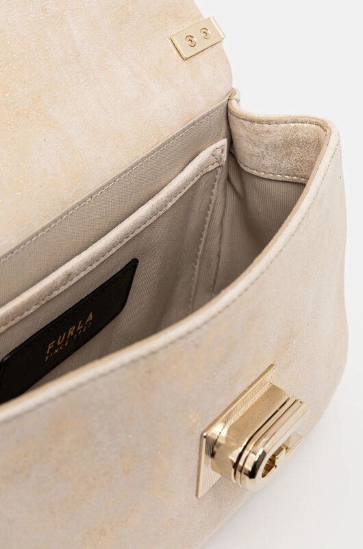 Furla geanta de mana din piele intoarsa