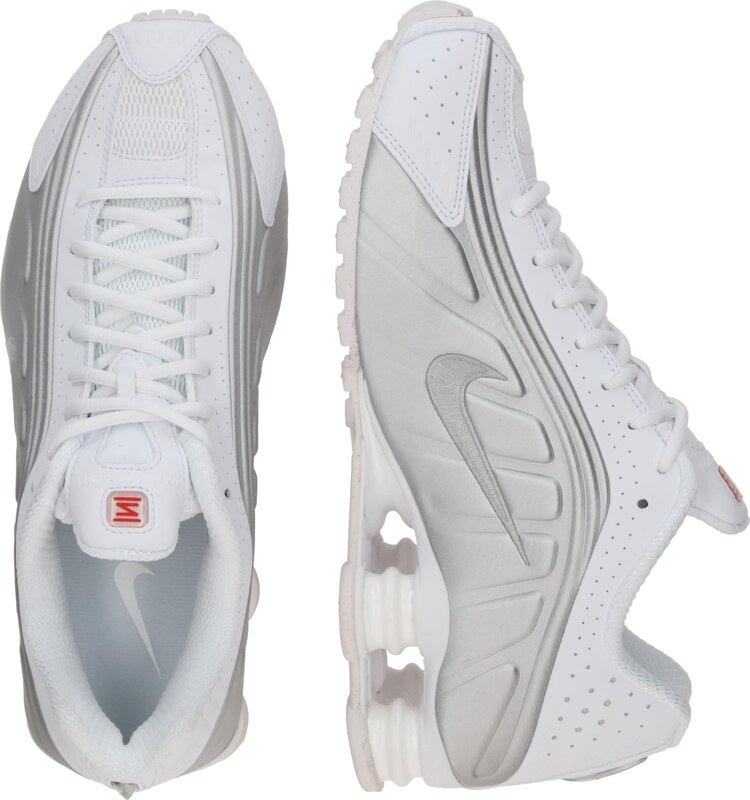 Nike Sportswear Sneaker low 'SHOX R4' argintiu / alb