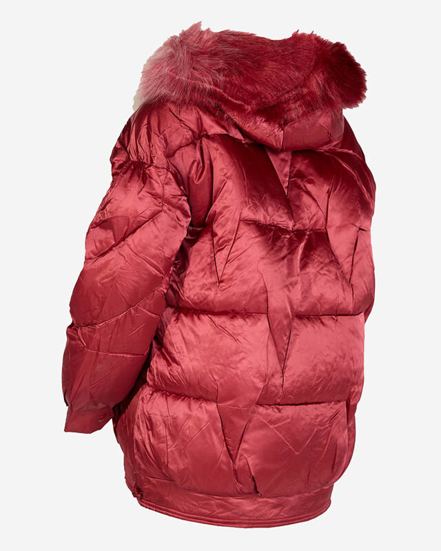 Resti Maroon women's winter jacket with synthetic down fill - Clothing