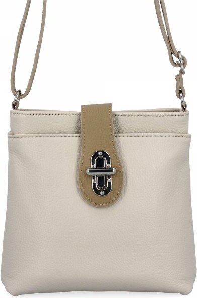 Vittoria Gotti Geantă Elegantă Tip Poștaș Din Piele Italiană 201 Bej/Pământiu