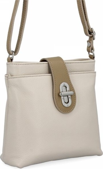 Vittoria Gotti Geantă Elegantă Tip Poștaș Din Piele Italiană 201 Bej/Pământiu