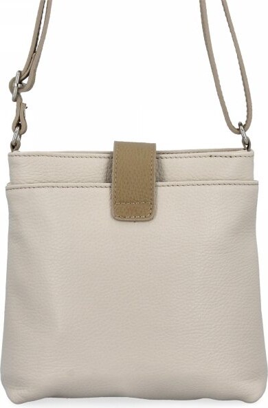 Vittoria Gotti Geantă Elegantă Tip Poștaș Din Piele Italiană 201 Bej/Pământiu
