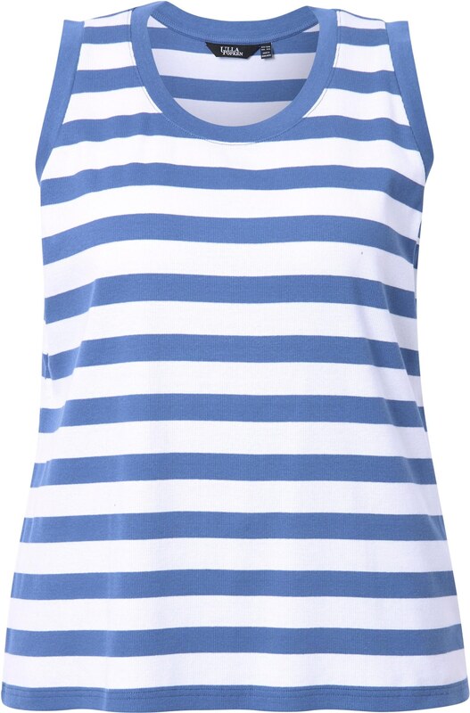 Ulla Popken Top albastru / alb