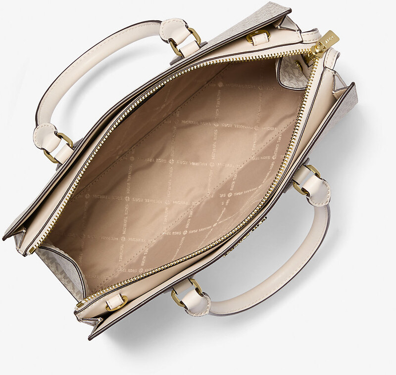 Michael Kors Kabelka Sheila Medium Logo Satchel Light Cream Multi