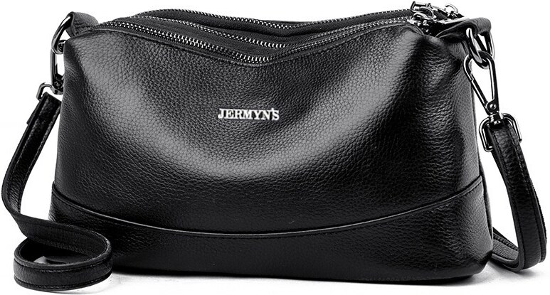 Geanta dama JERMYN'S Ancona din piele naturala neagra