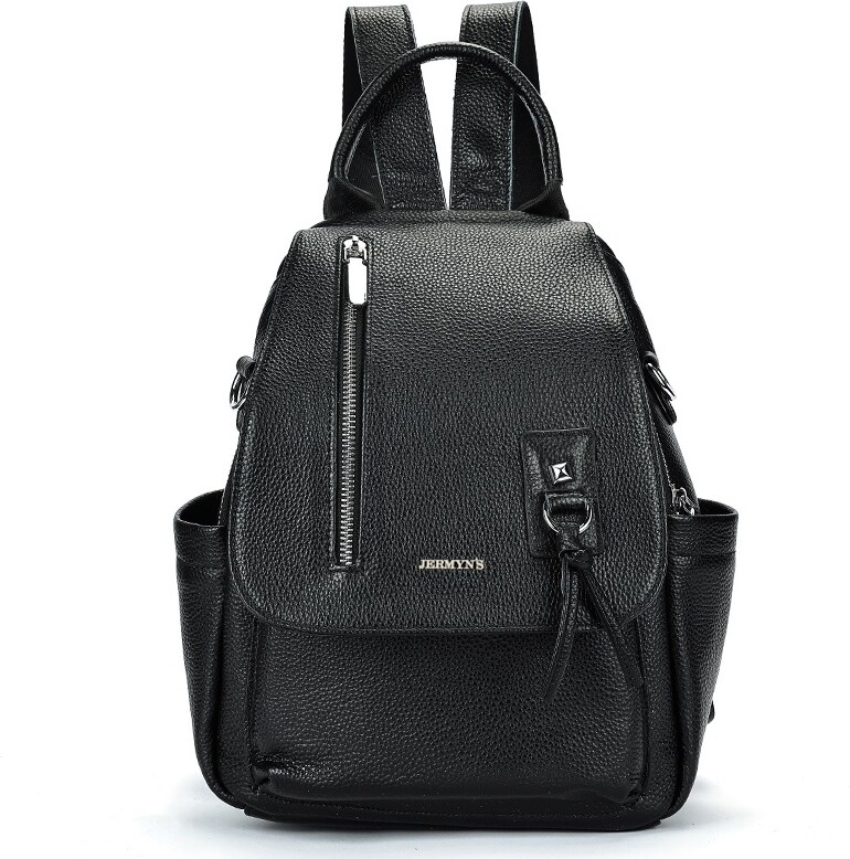 Rucsac dama din piele naturala neagra JERMYN'S Genova