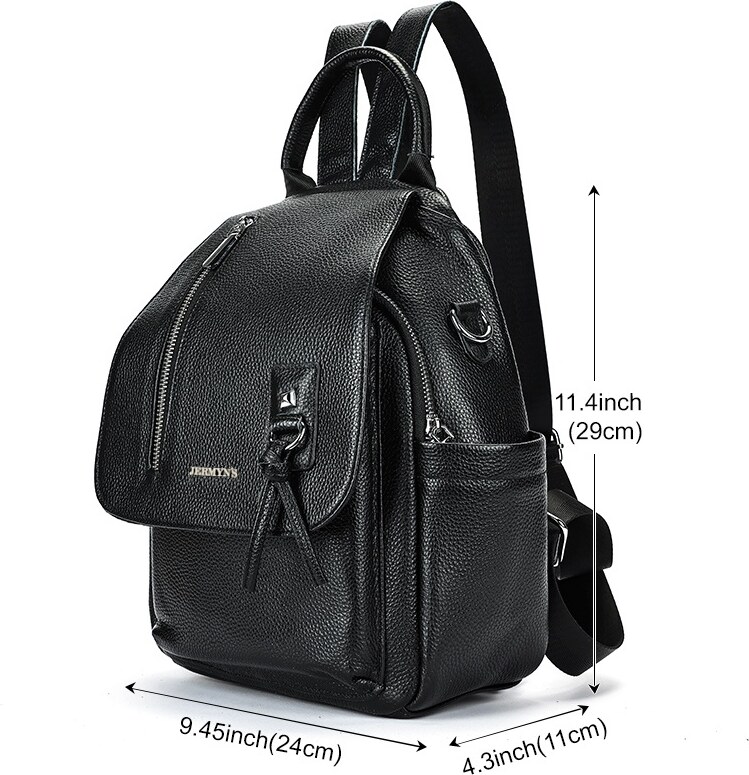 Rucsac dama din piele naturala neagra JERMYN'S Genova