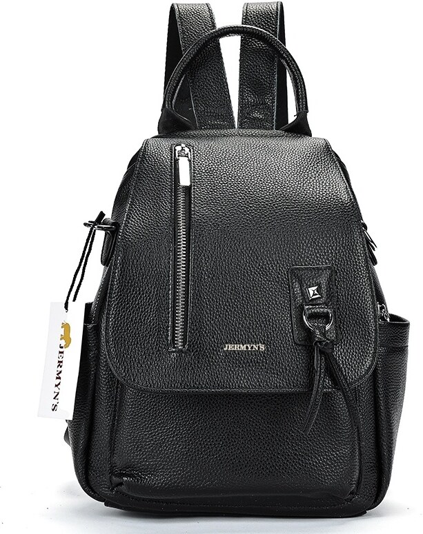 Rucsac dama din piele naturala neagra JERMYN'S Genova