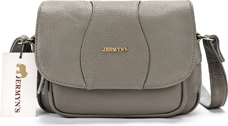 Geanta dama JERMYN'S Sophia, piele naturala, gri, casual