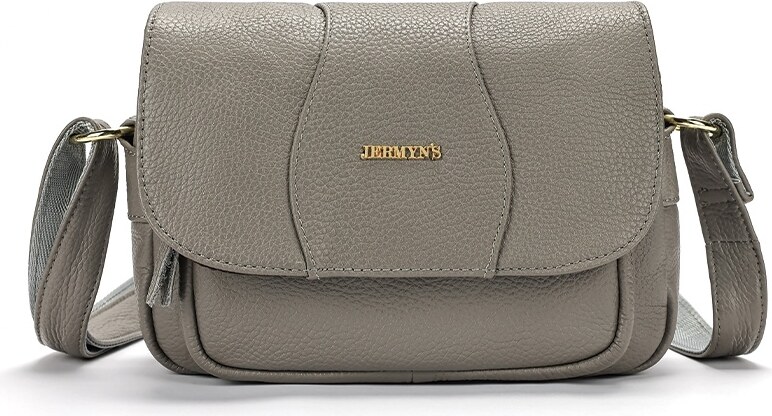 Geanta dama JERMYN'S Sophia, piele naturala, gri, casual