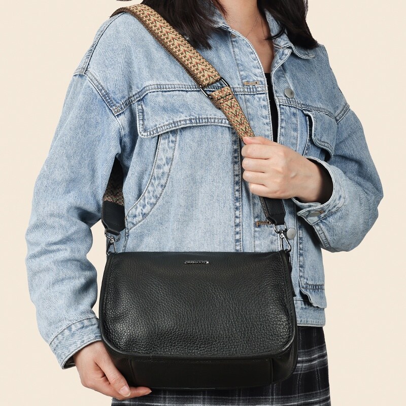 Geanta dama JERMYN'S Alice, piele naturala, neagra