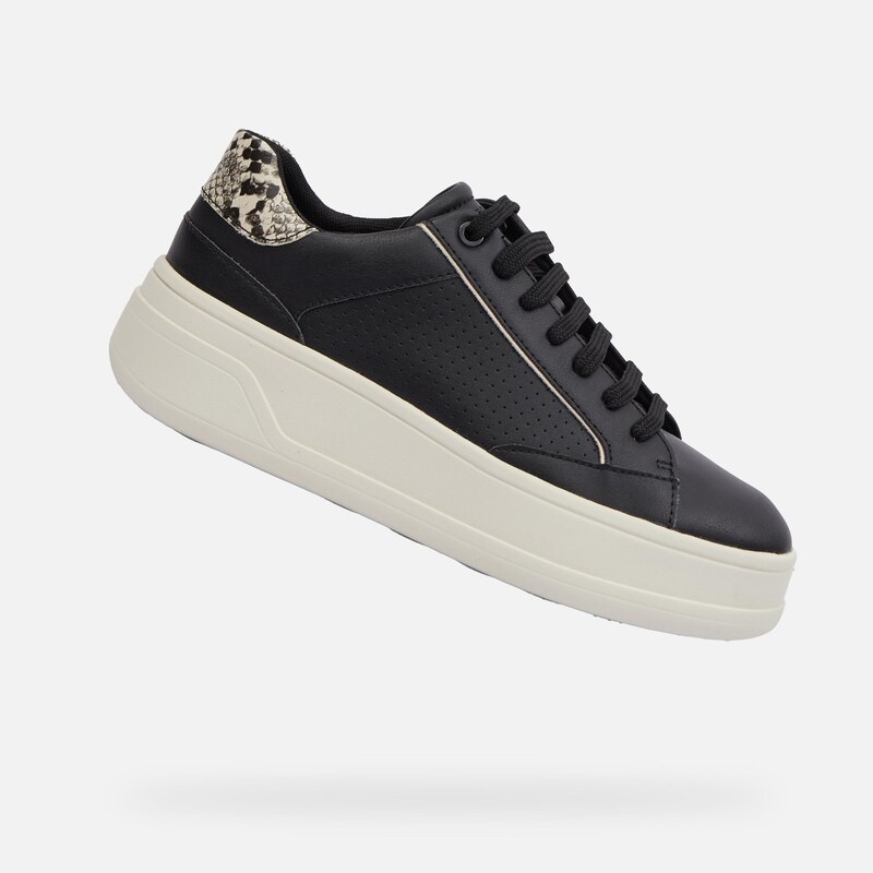 Black women's sneakers Geox Spherica ECUB-2 - Women's