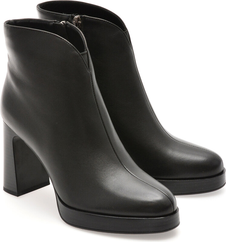 Botine EPICA negre, 2392, din piele naturala