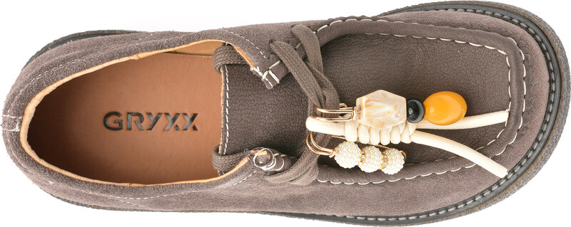 Pantofi GRYXX gri, 9320, din piele intoarsa