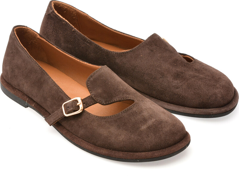 Pantofi EPICA maro, 1614033, din piele intoarsa