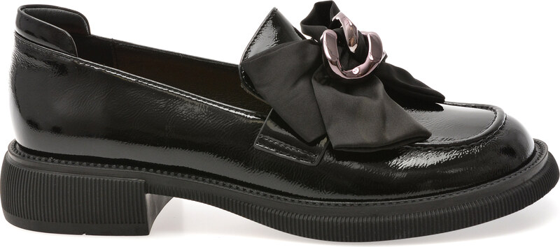 Mocasini EPICA negri, G26, din piele naturala lacuita