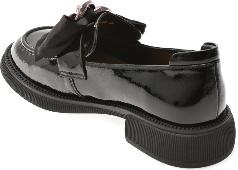 Mocasini EPICA negri, G26, din piele naturala lacuita