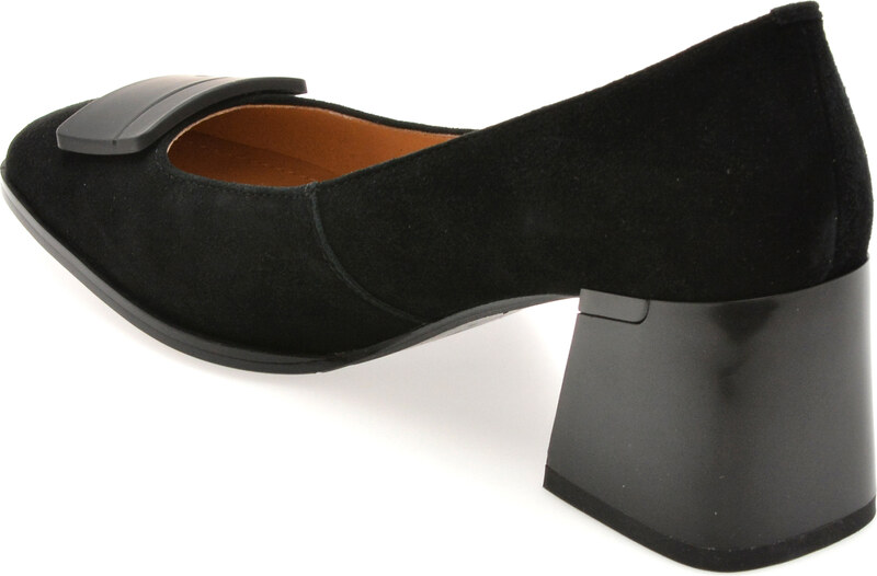 Pantofi eleganti EPICA negri, 4L109, din piele intoarsa