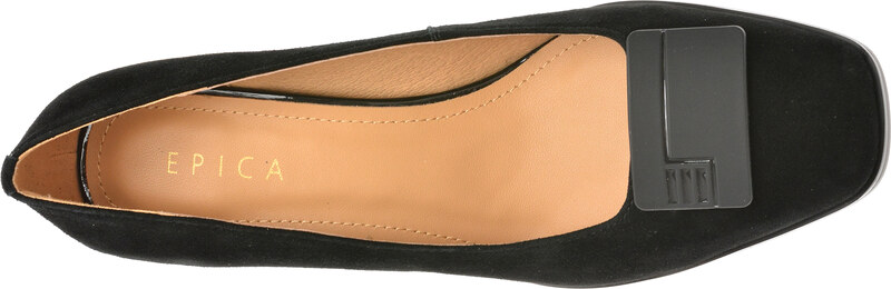 Pantofi eleganti EPICA negri, 4L109, din piele intoarsa