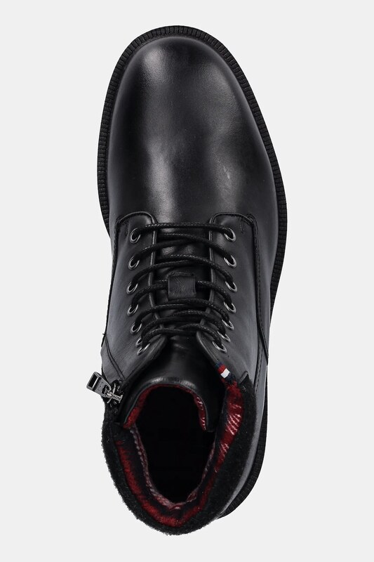 Tommy Hilfiger bocanci de piele CLEATED HILFIGER W LTH BOOT