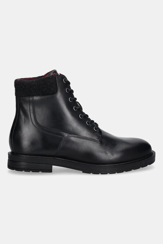 Tommy Hilfiger bocanci de piele CLEATED HILFIGER W LTH BOOT