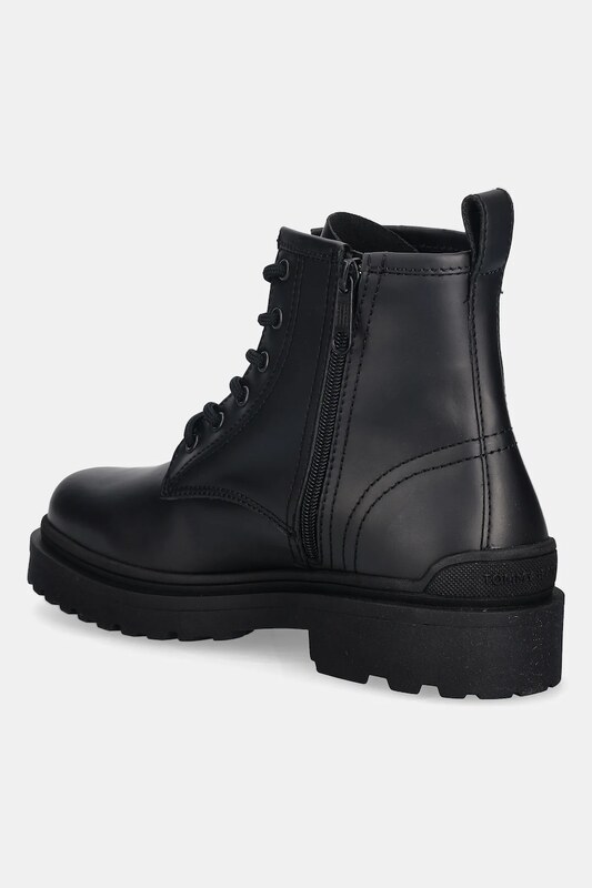 Tommy Jeans ghete de piele TJM LACE UP RUBBERIZED