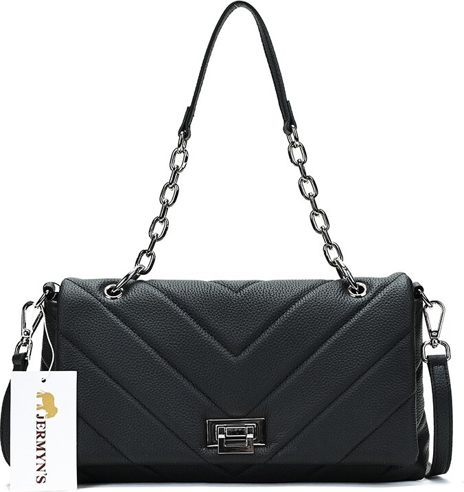 Geanta dama, piele naturala, JERMYN'S Almeira, neagra