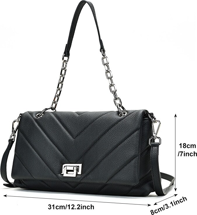 Geanta dama, piele naturala, JERMYN'S Almeira, neagra