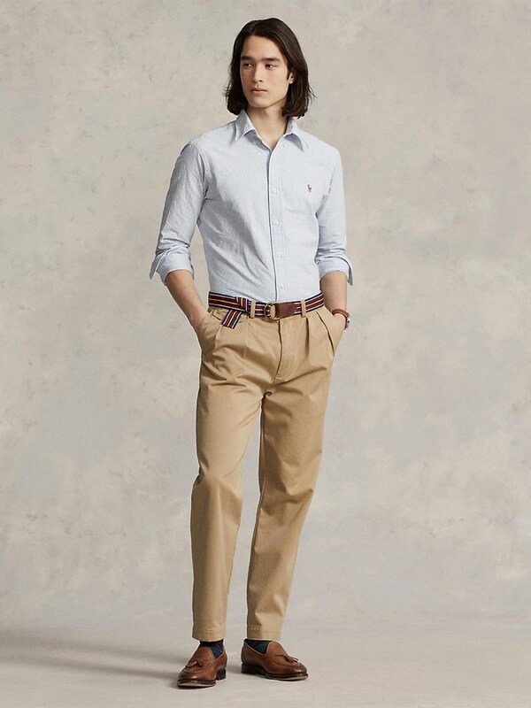 Polo Ralph Lauren Cămașă albastru deschis / alb