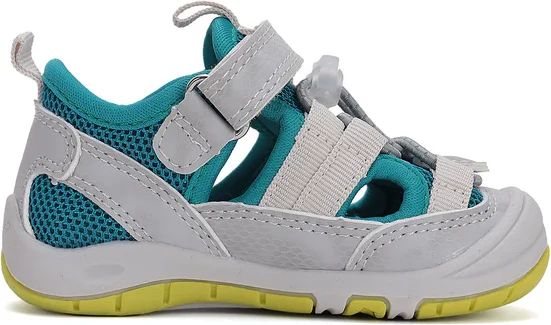 Sandale baieti, din material textil, gri-turcoaz, DD Step G065-51458A