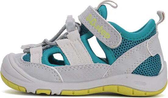 Sandale baieti, din material textil, gri-turcoaz, DD Step G065-51458A