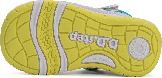 Sandale baieti, din material textil, gri-turcoaz, DD Step G065-51458A