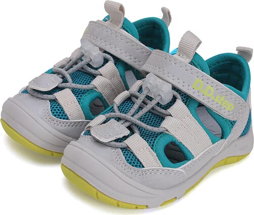 Sandale baieti, din material textil, gri-turcoaz, DD Step G065-51458A